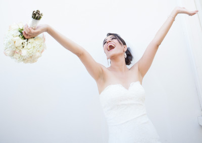 bride is happy